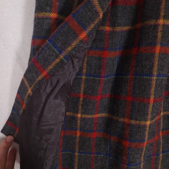 VTG Talbots Petites 12P Wool Blend Plaid Skirt Gray Red Tartan Preppy Classic US - Picture 11 of 14